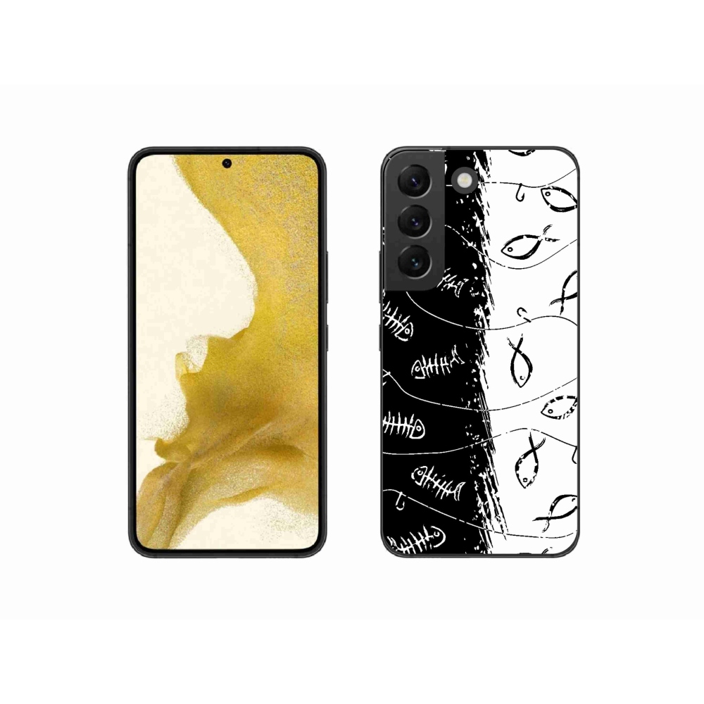 Gelový kryt mmCase na Samsung Galaxy S22 5G - kostry a rybky