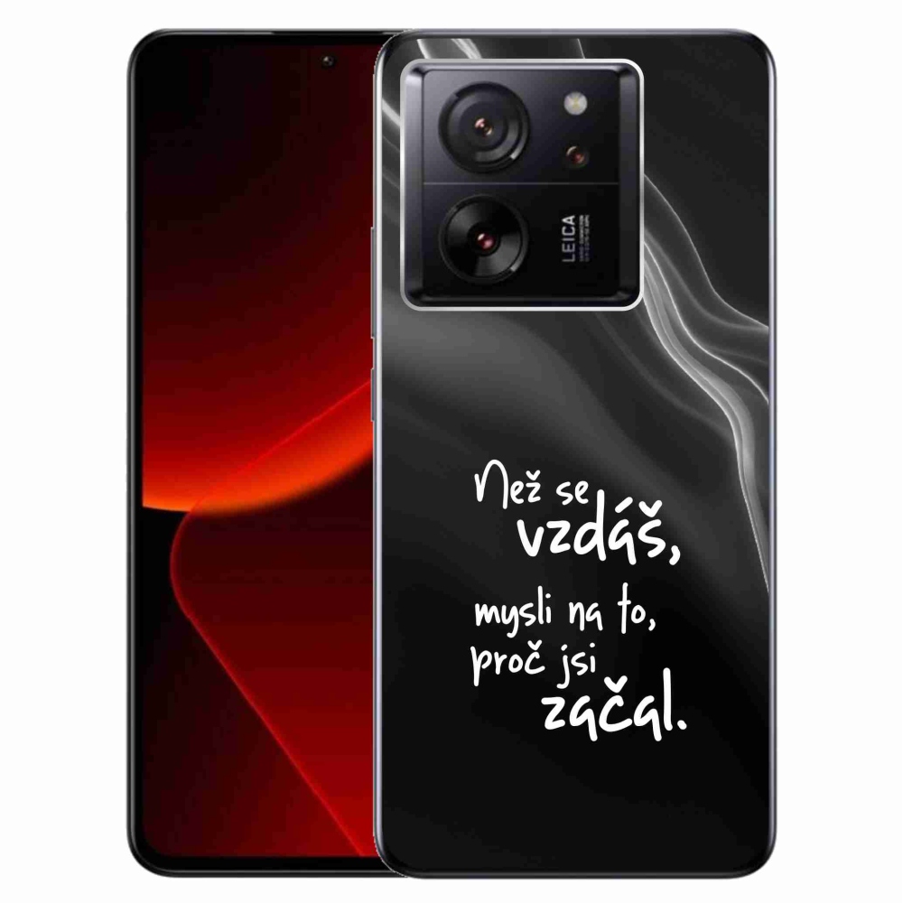 Gelový kryt mmCase na Xiaomi 13T/13T Pro - citát 2 černé pozadí