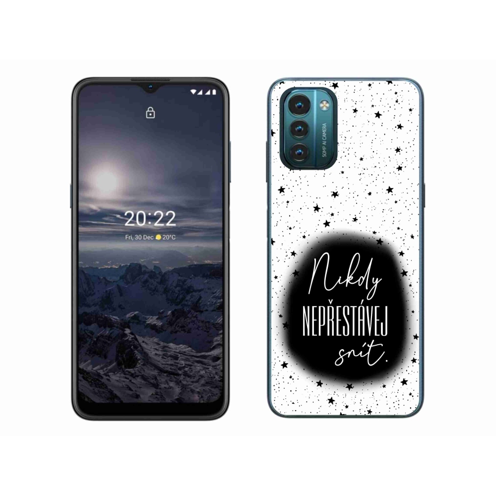 Gelový kryt mmCase na Nokia G11/G21 - citát 1 černobílé pozadí
