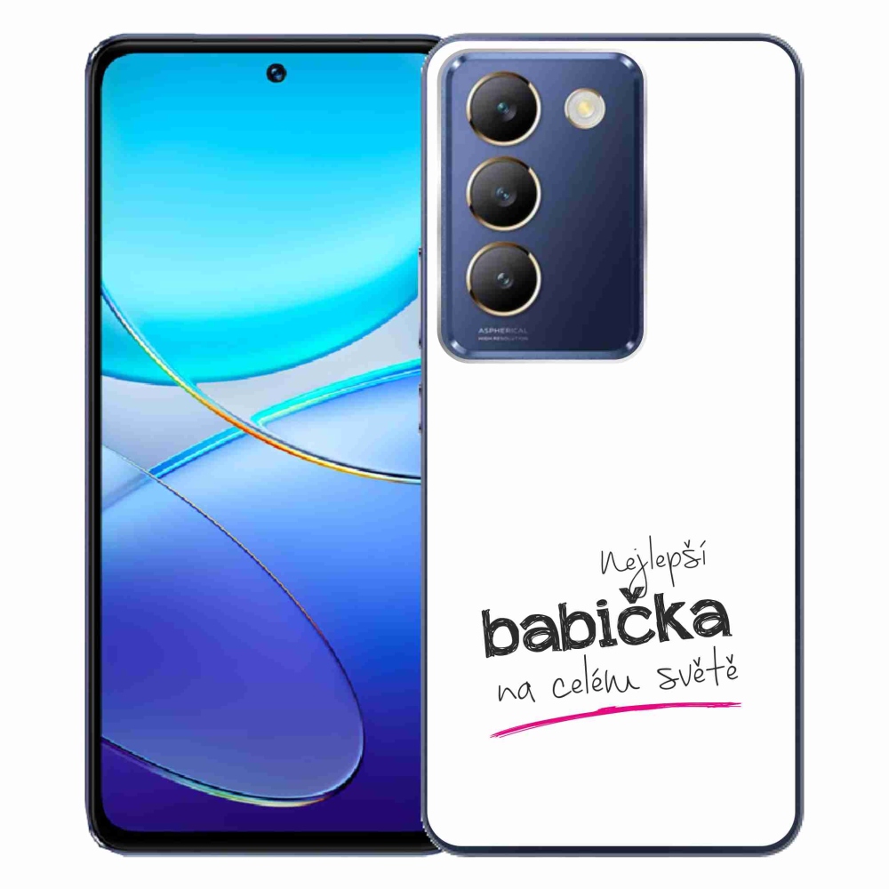 Gelový kryt mmCase na Vivo V40 SE 4G/5G - nejlepší babička 4 bílé pozadí