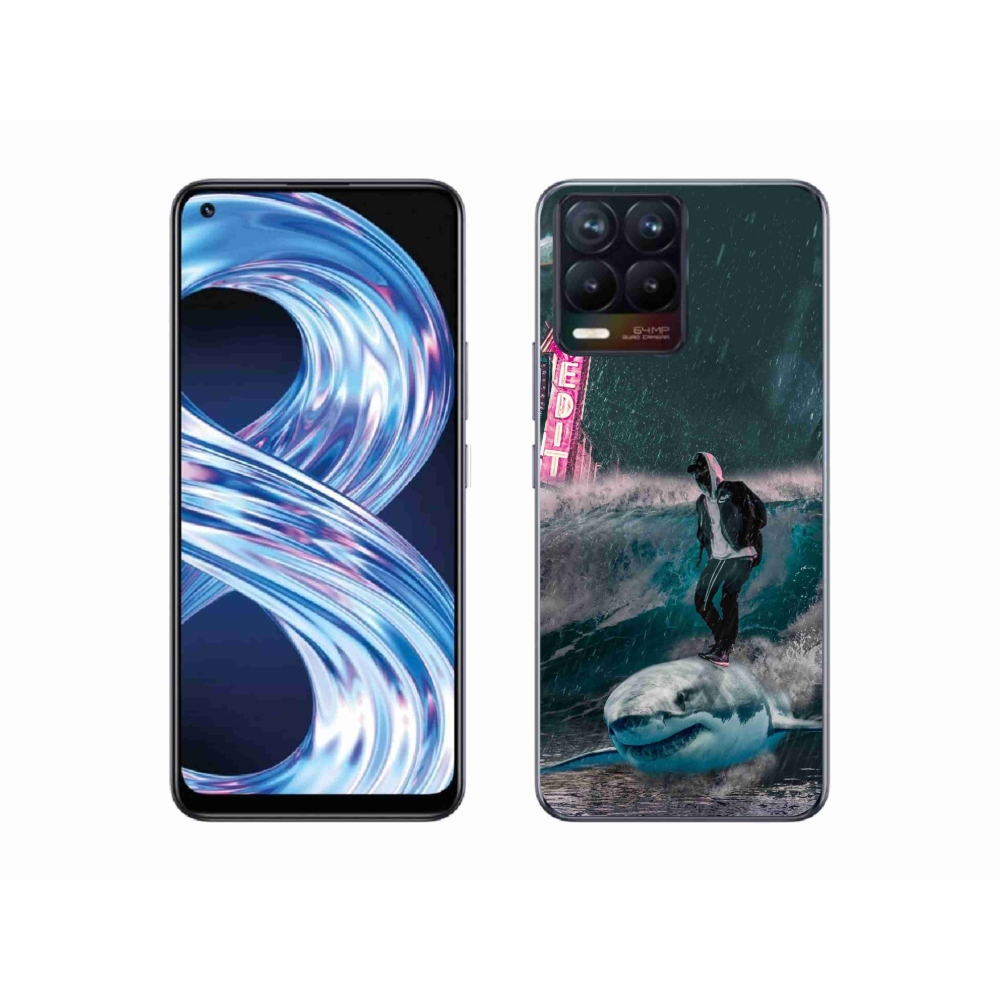 Gelový kryt mmCase na Realme 8 Pro - žralok