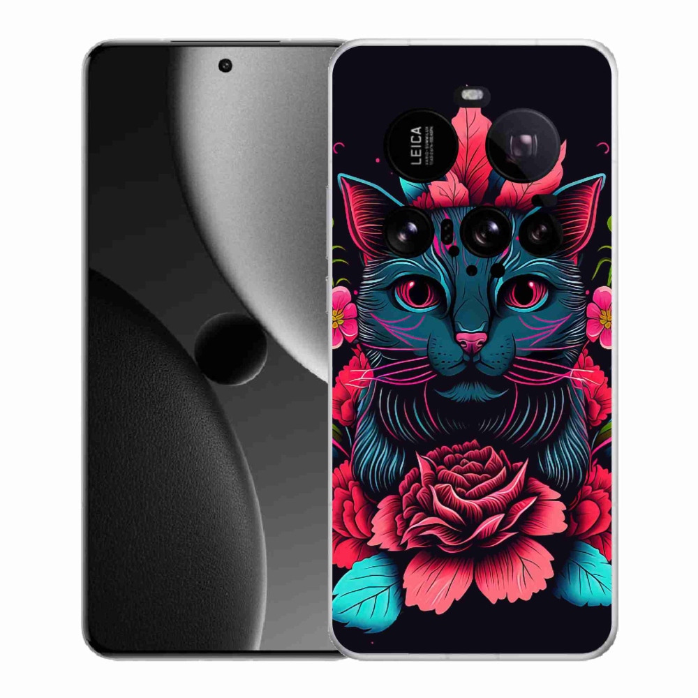 Gelový kryt mmCase na Xiaomi 15 Ultra - květiny a kočka