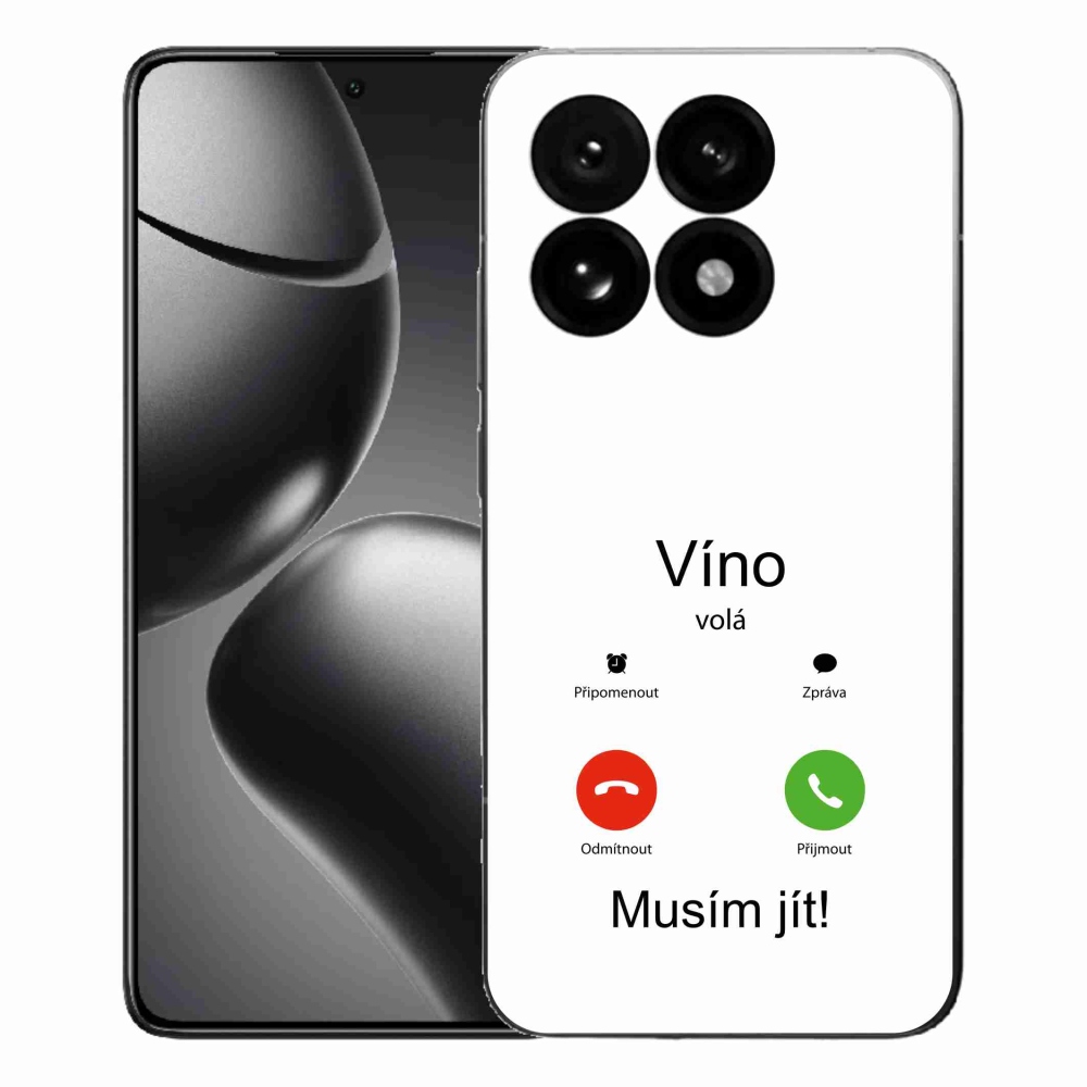 Gelový kryt mmCase na Xiaomi 15T - víno volá bílé pozadí