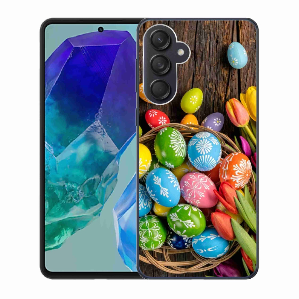 Gelový kryt mmCase na Samsung Galaxy M55 5G - velikonoční vajíčka