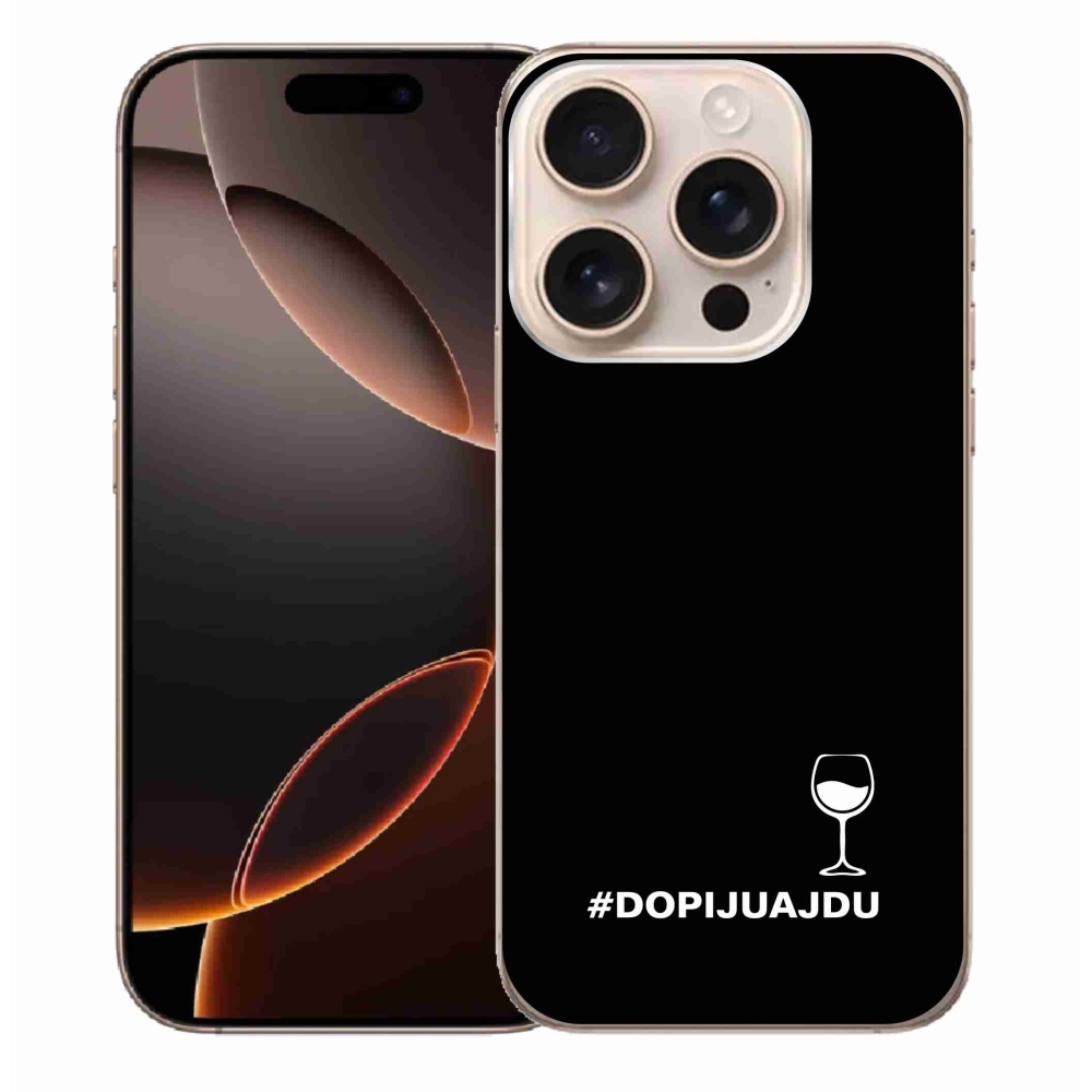 Gelový kryt mmCase na iPhone 16 Pro Max - vinný motiv černé pozadí