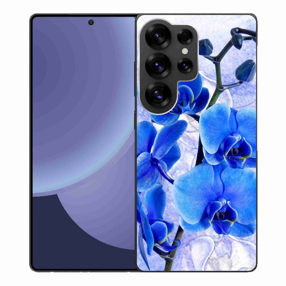 Gelový kryt mmCase na Samsung Galaxy S25 Ultra - modré květy