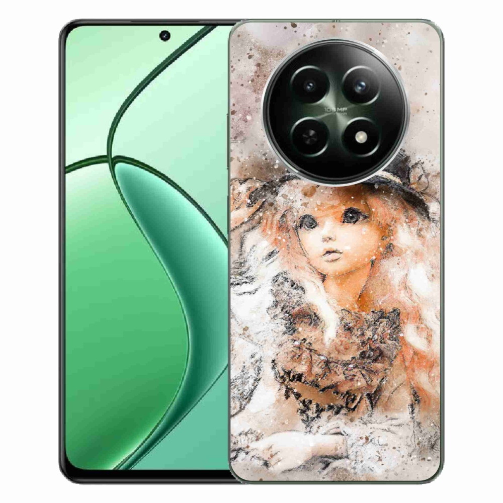 Gelový kryt mmCase na Realme 12 5G/12x 5G - holčička s kloboukem