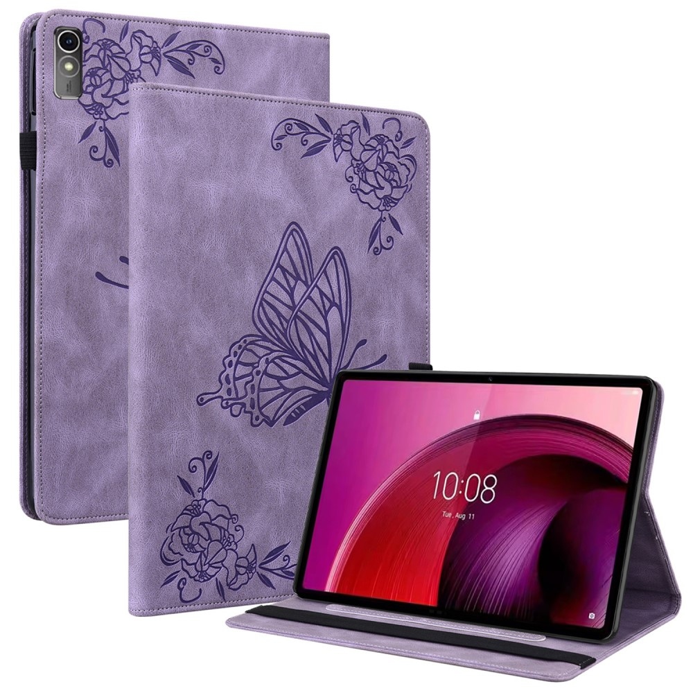 Imprint zavírací pouzdro na Lenovo Tab M10 5G - fialové