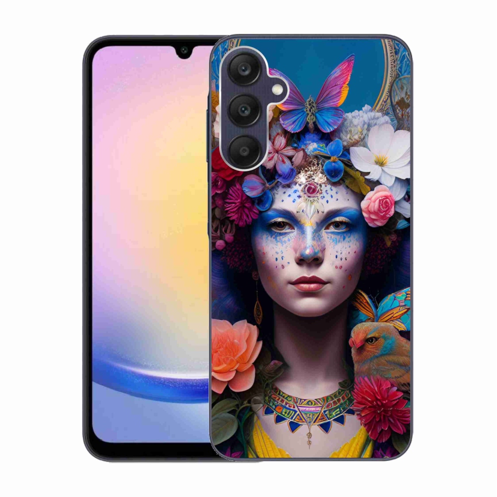 Gelový kryt mmCase na Samsung Galaxy A25 5G - žena s květinami