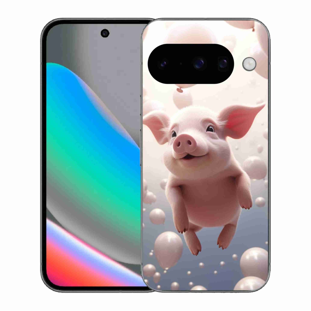 Gelový kryt mmCase na Google Pixel 10 - prasátko s balónky