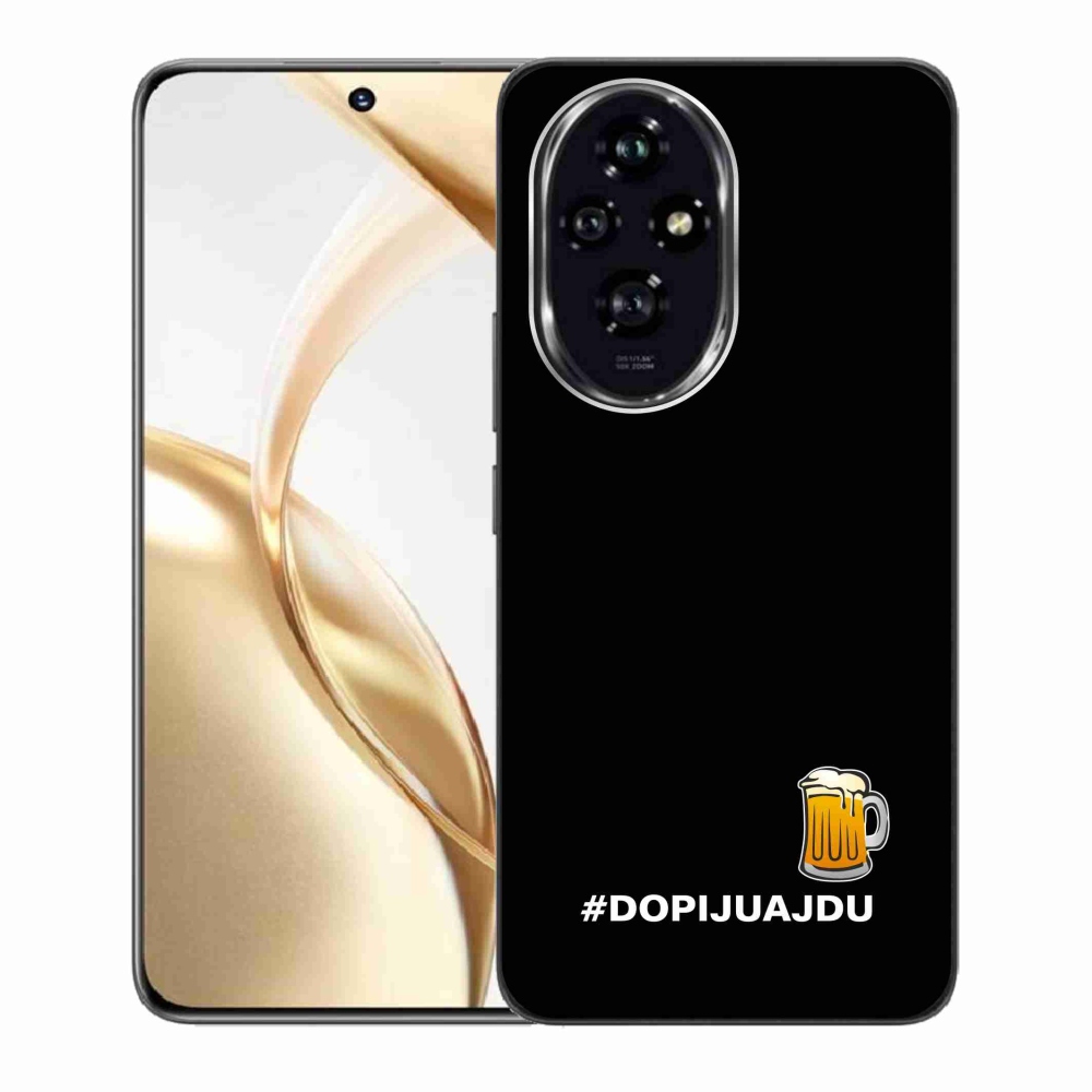 Gelový kryt mmCase na Honor 200 5G - pivní motiv 1 černé pozadí