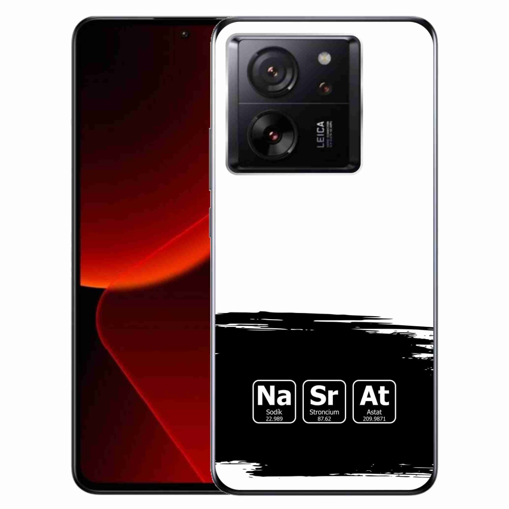 Gelový kryt mmCase na Xiaomi 13T/13T Pro - chemické prvky černobílé pozadí