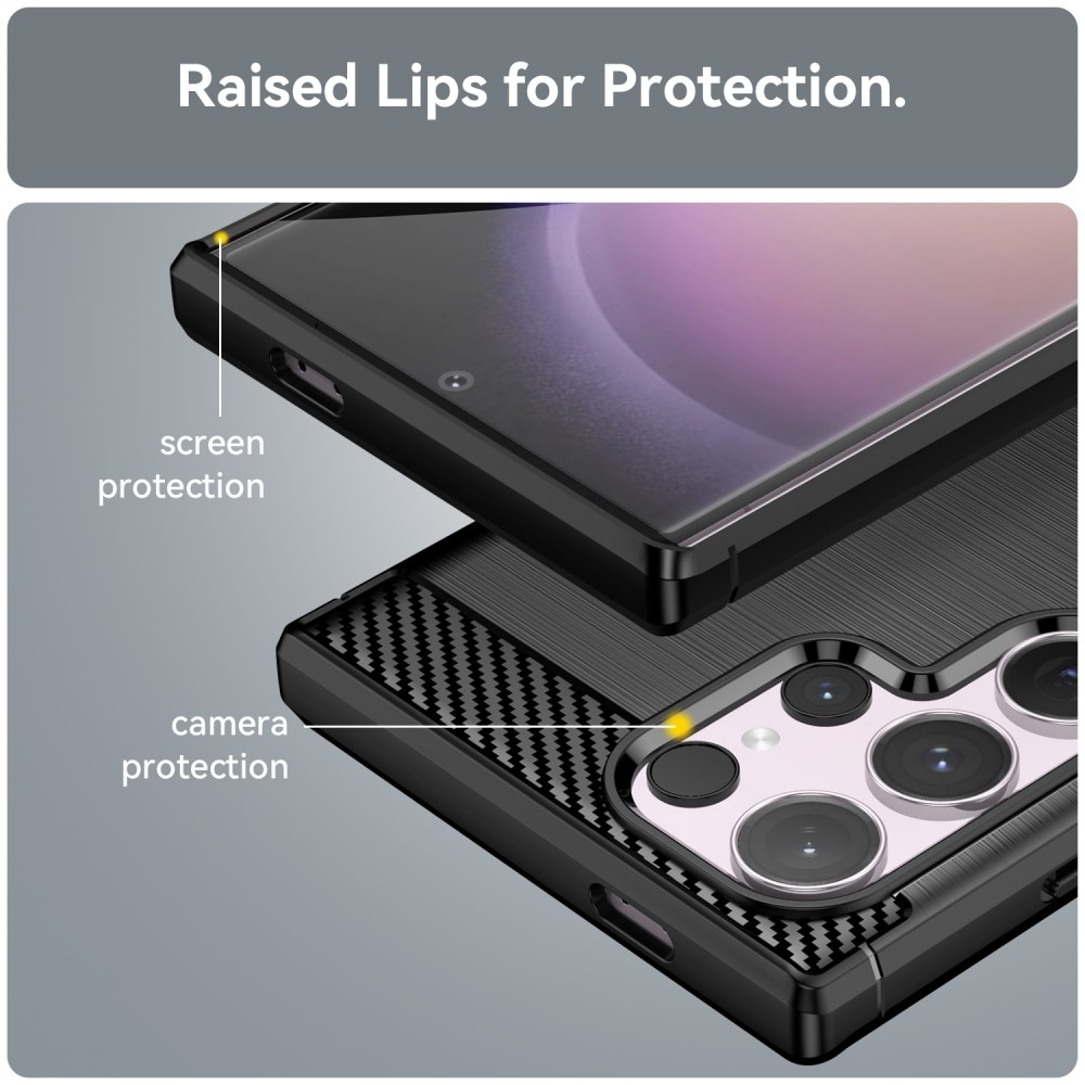 Carbon odolný gelový obal na Samsung Galaxy S24 Ultra - černý