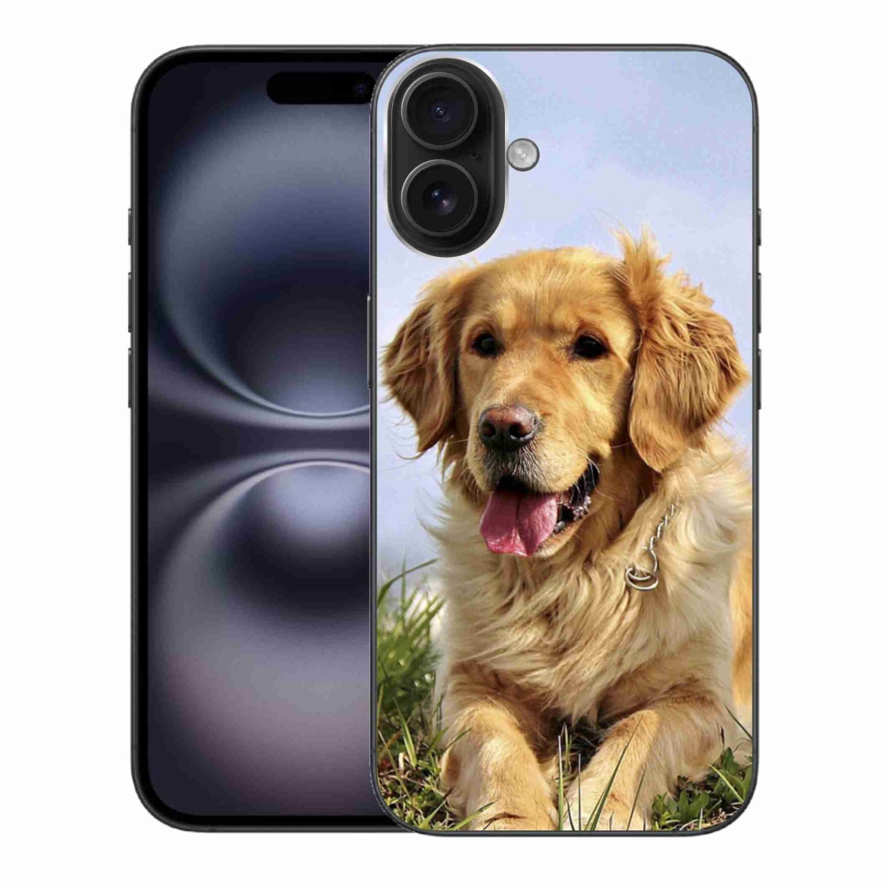 Gelový obal mmCase na iPhone 16 Plus - zlatý retrívr