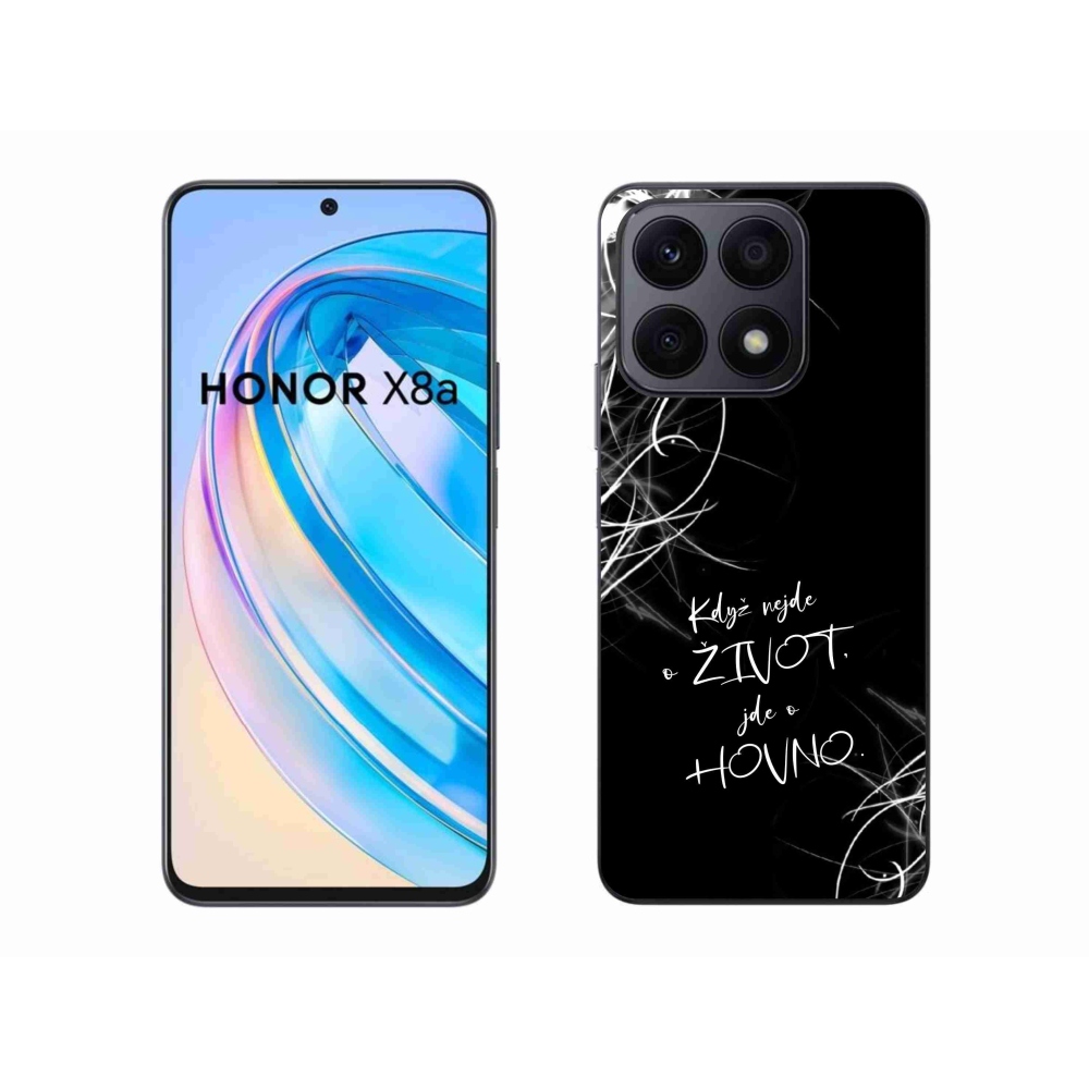 Gelový kryt mmCase na Honor X8a - vtipný text 16 černé pozadí