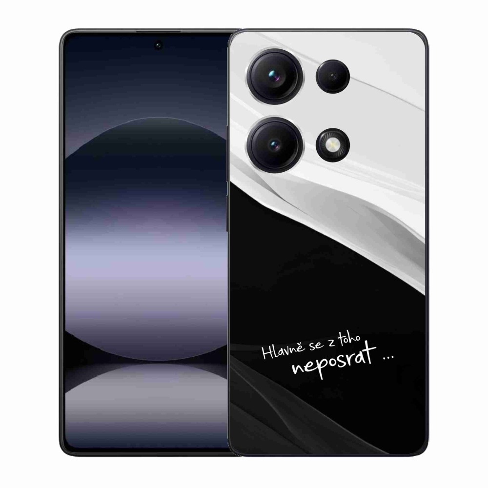 Gelový kryt mmCase na Xiaomi Redmi Note 14S - vtipný text 13 černobílé pozadí