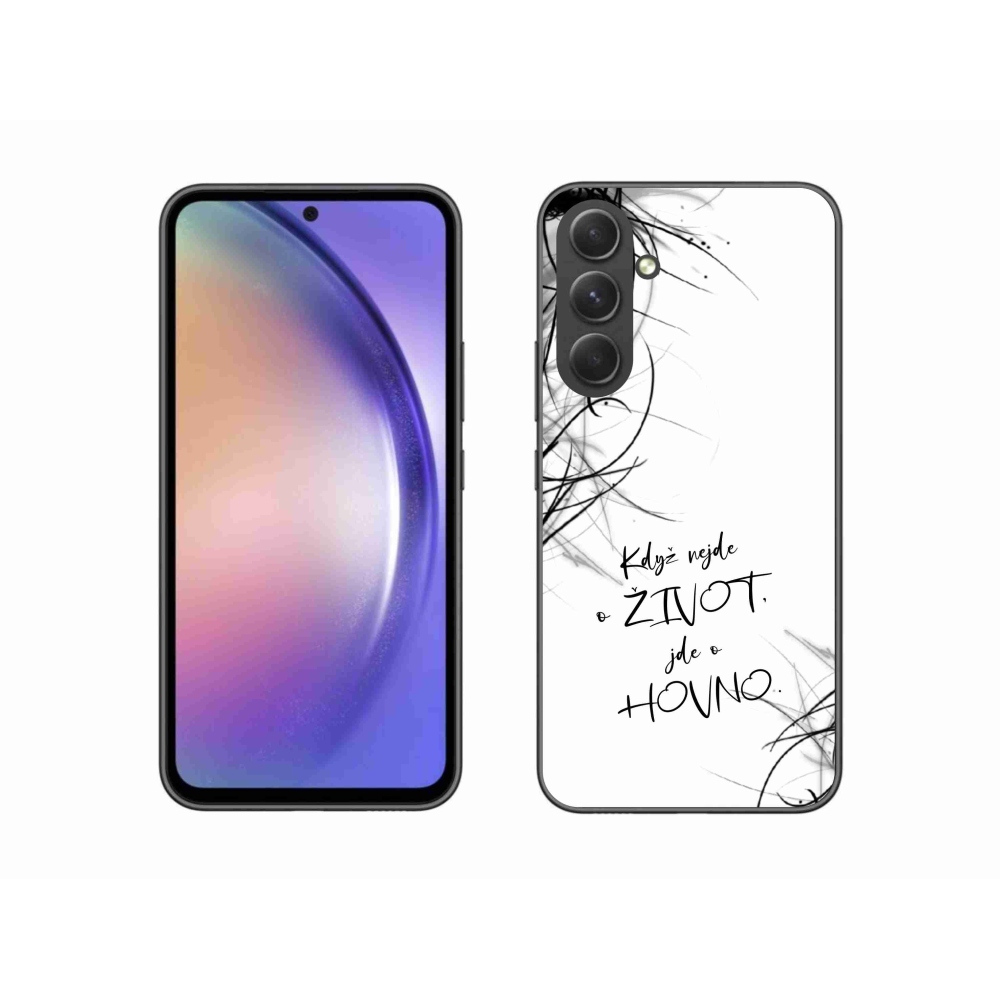 Gelový kryt mmCase na Samsung Galaxy A54 5G - vtipný text 16 bílé pozadí