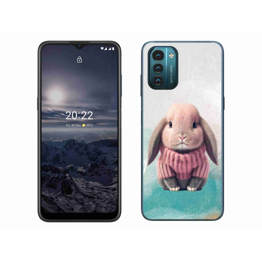 Gelový kryt mmCase na Nokia G11/G21 - králíček ve svetru