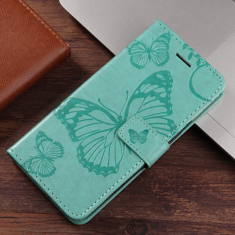 Big Butterfly knížkové pouzdro na Xiaomi Redmi A5 (171.7x77.8x8.3mm) - modrozelené