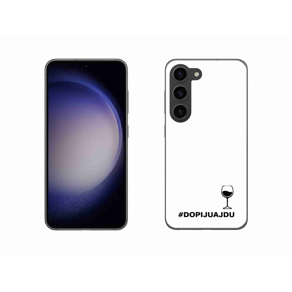 Gelový kryt mmCase na Samsung Galaxy S23 5G - vinný motiv bílé pozadí
