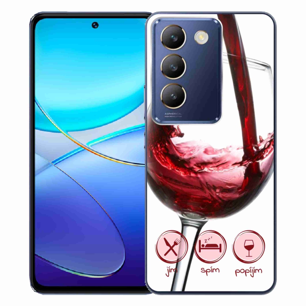 Gelový obal mmCase na Vivo V40 SE 4G/5G - sklenička vína červené
