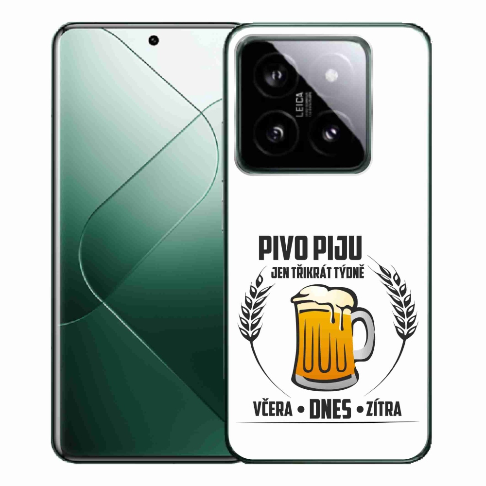 Gelový kryt mmCase na Xiaomi 14 Pro - pivní motiv bílé pozadí