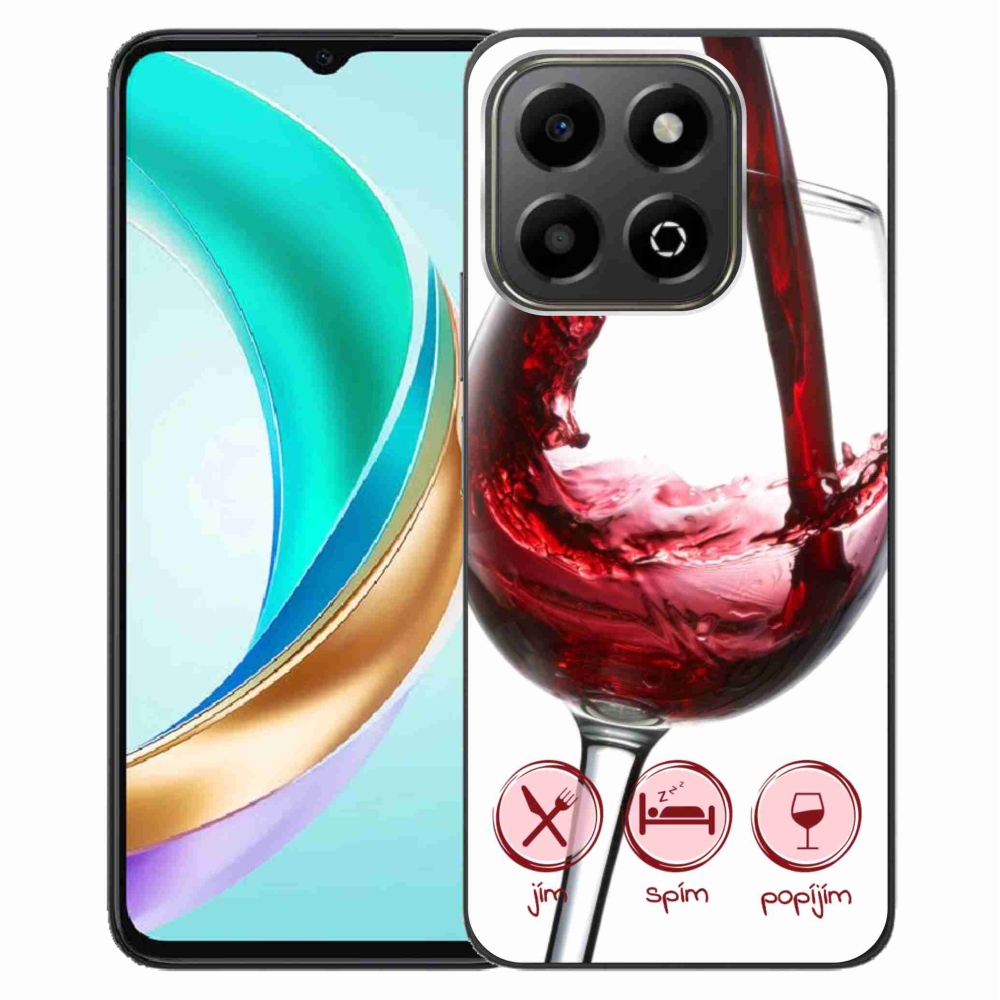 Gelový kryt mmCase na Honor X6b - sklenička vína červené