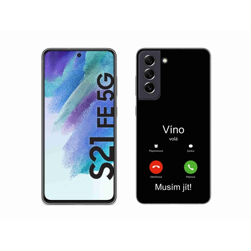 Gelový kryt mmCase na Samsung Galaxy S21 FE 5G - víno volá černé pozadí