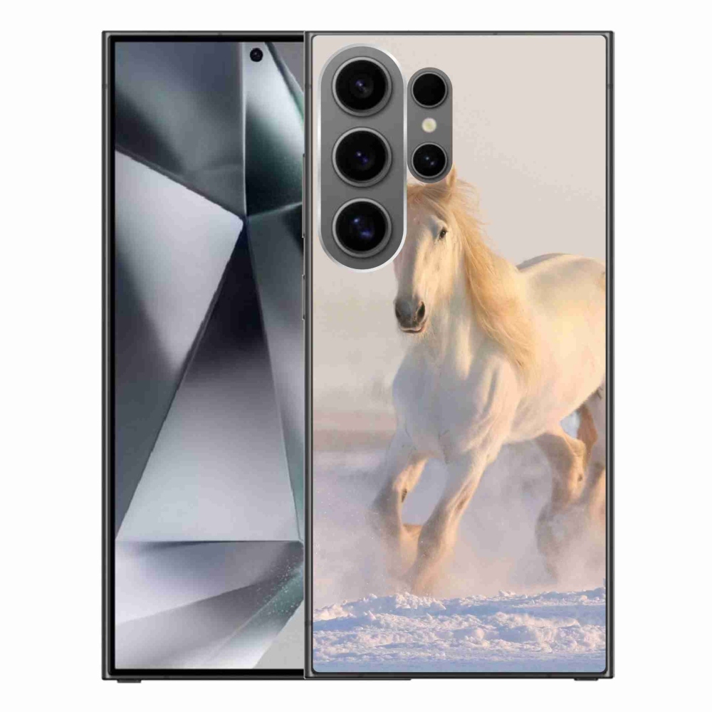 Gelový obal mmCase na Samsung Galaxy S24 Ultra - kůň ve sněhu