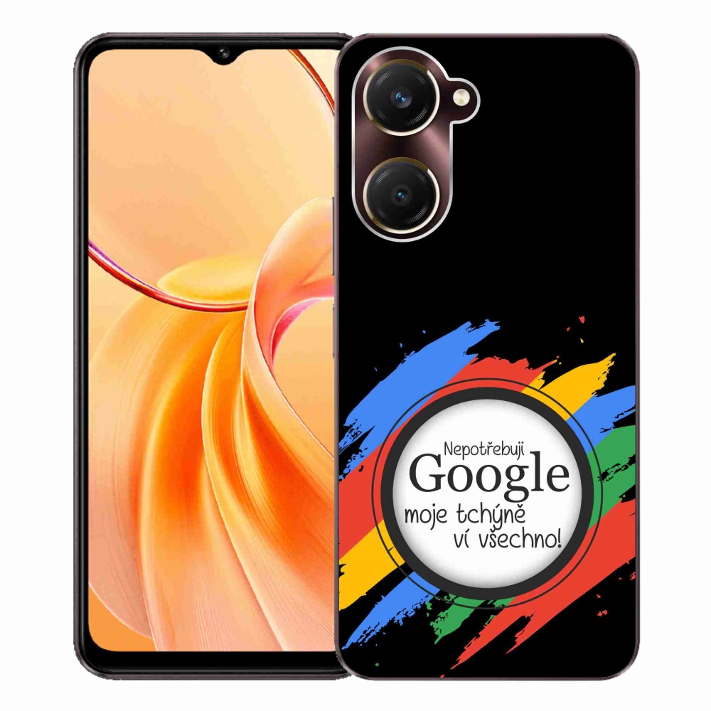 Gelový kryt mmCase na Vivo Y28s 5G - tchýně ví všechno černé pozadí