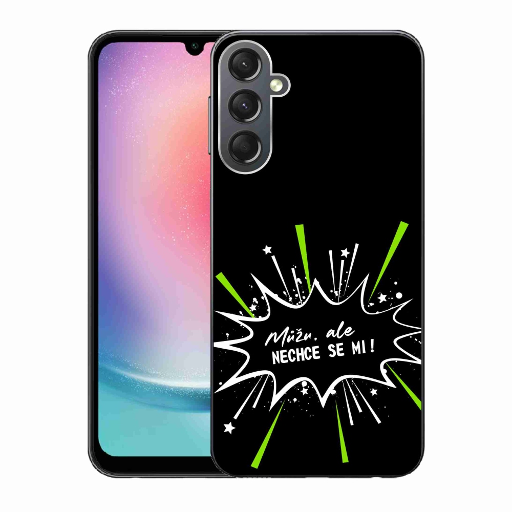 Gelový kryt mmCase na Samsung Galaxy A24 - vtipný text 11 černé pozadí