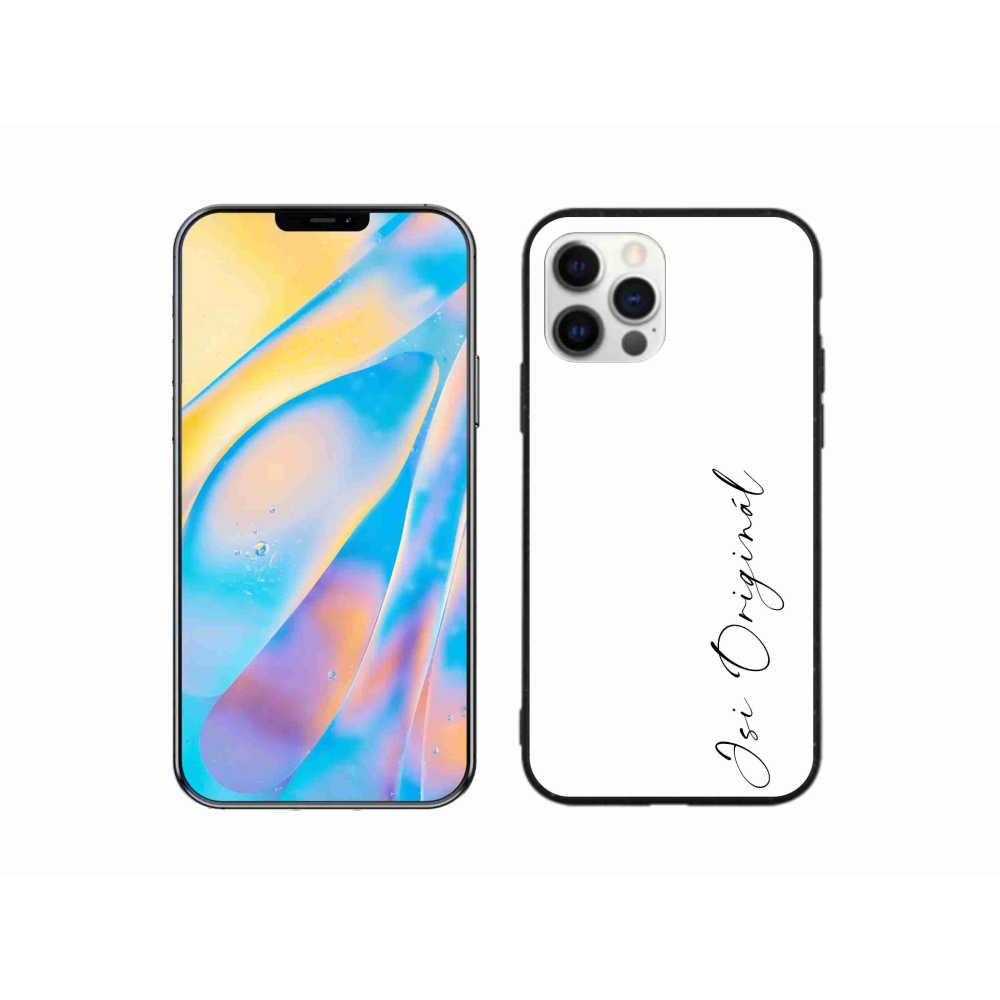 Gelový kryt mmCase na iPhone 12 Pro - jsi originál bílé pozadí