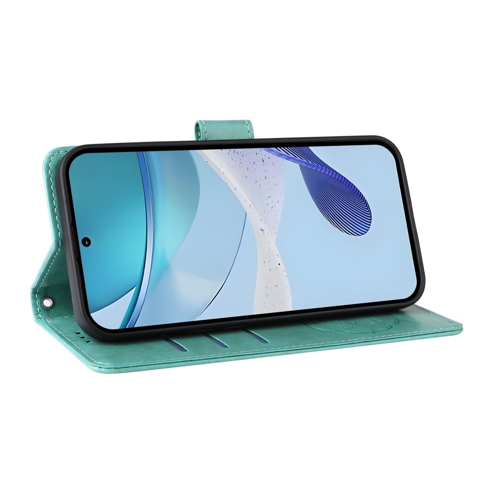 Flowery knížkové pouzdro na Realme 14x 5G/Realme C75 - modrozelené