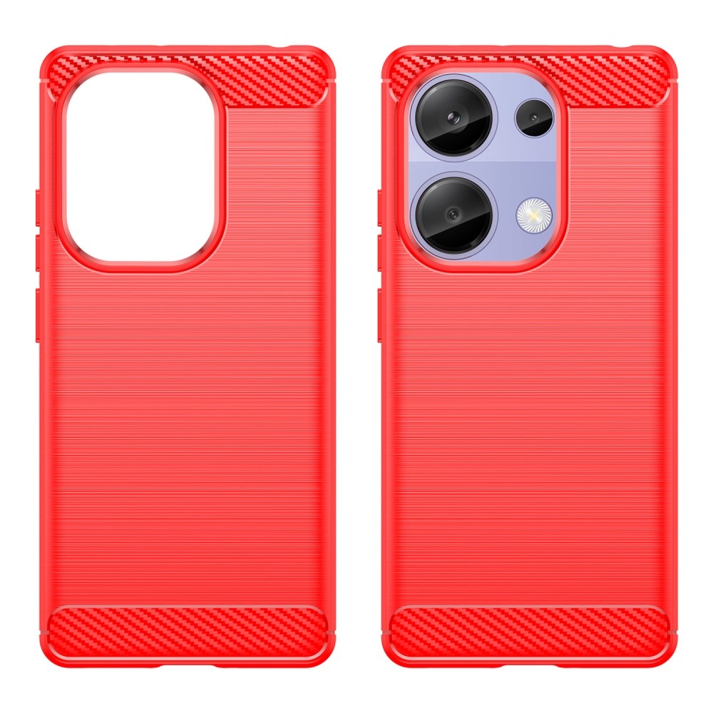 Carbon odolný gelový obal na Xiaomi Redmi Note 13 Pro 4G/Poco M6 Pro - červený