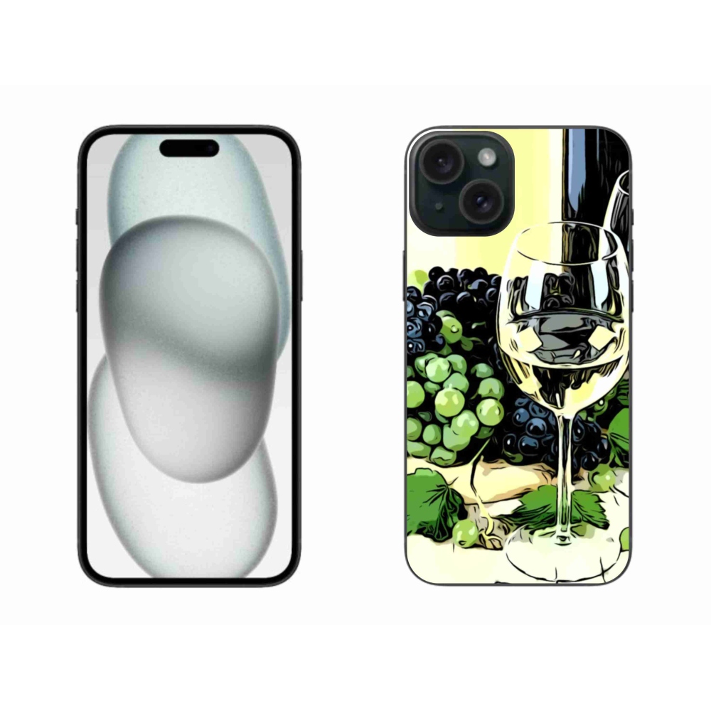 Gelový kryt mmCase na iPhone 15 Plus - sklenka vína
