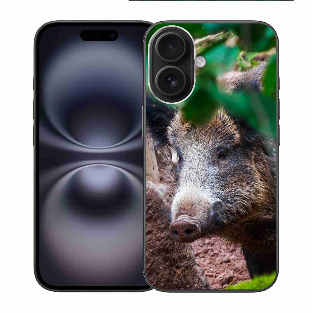 Gelový kryt mmCase na iPhone 16 - divoké prase