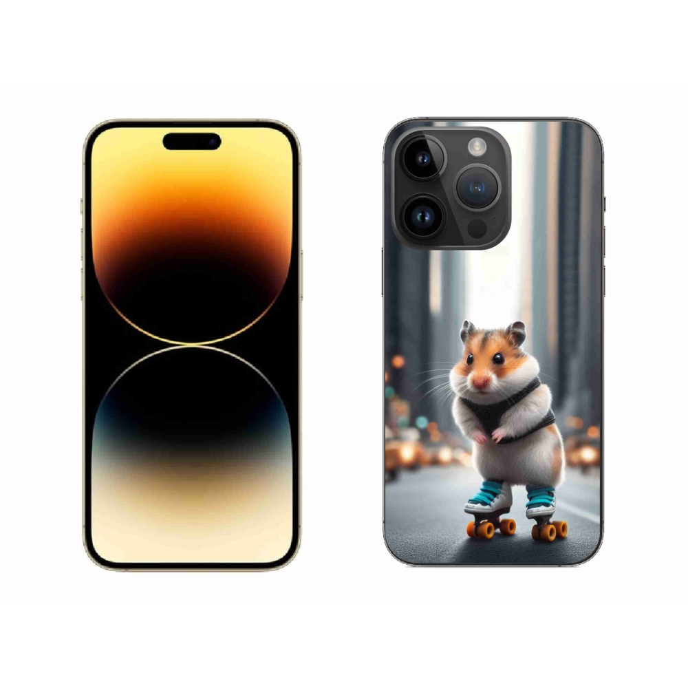 Gelový kryt mmCase na iPhone 14 Pro Max - křeček na bruslích