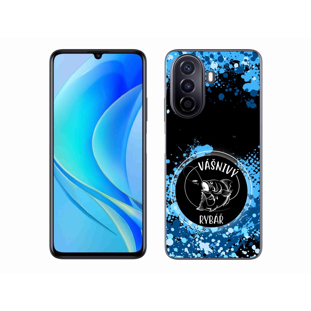 Gelový kryt mmCase na Huawei Nova Y70 - vášnivý rybář černé pozadí