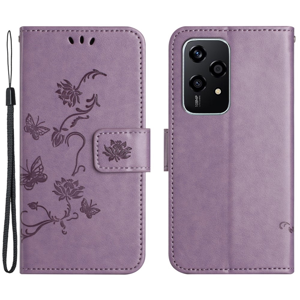 Flower knížkové pouzdro na Honor 200 Lite 5G - světlefialové