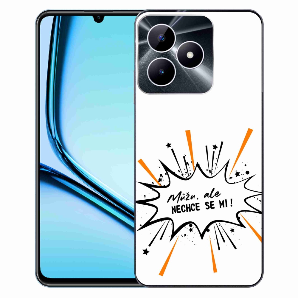 Gelový kryt mmCase na Realme Note 50 - vtipný text 11 bílé pozadí
