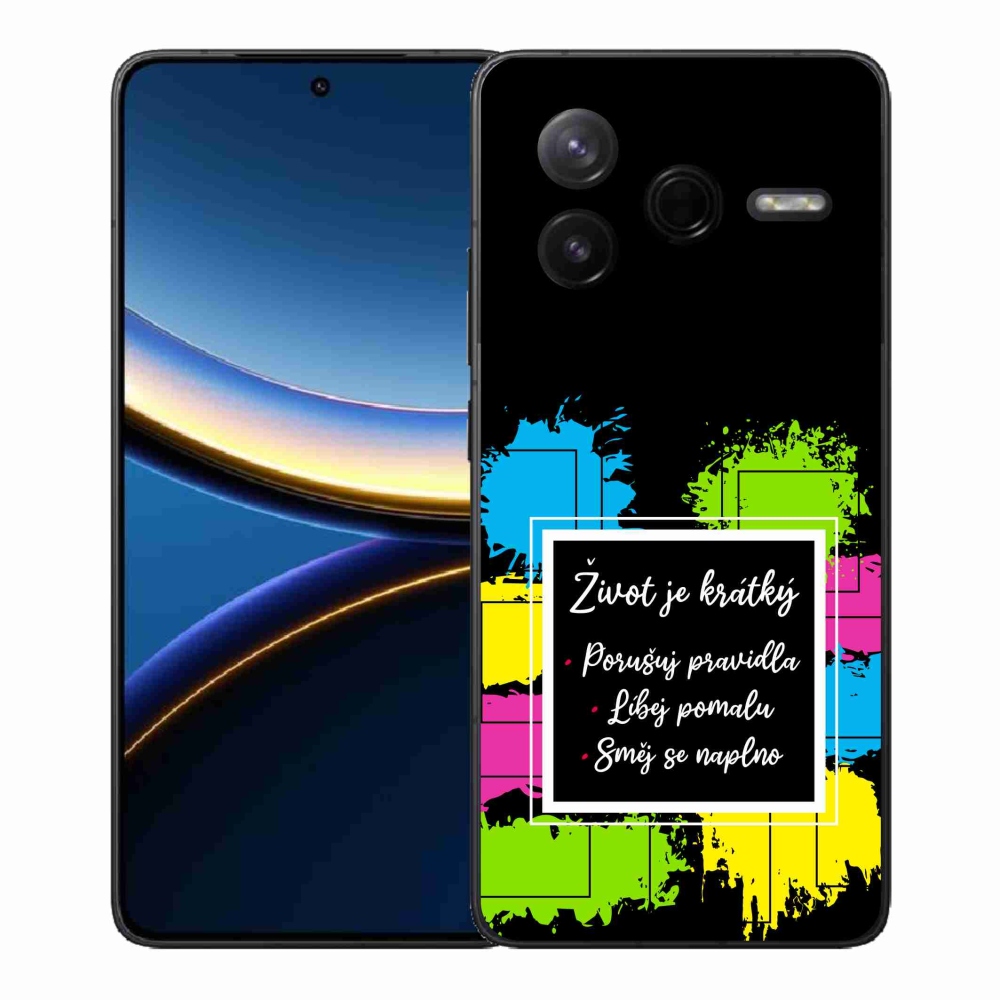 Gelový kryt mmCase na Xiaomi Poco F7 Pro - citát 5 černé pozadí