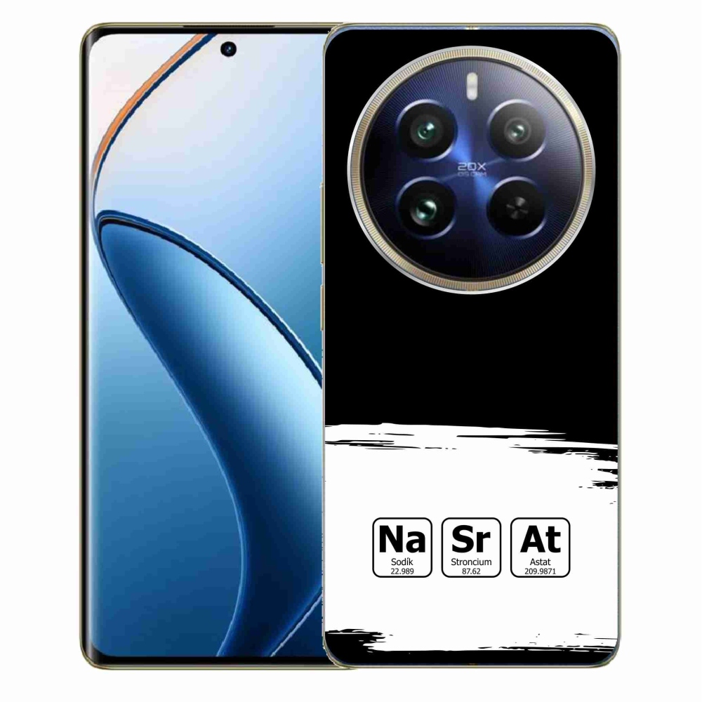 Gelový kryt mmCase na Realme 12 Pro 5G/12 Pro+ 5G - chemické prvky bíločerné pozadí