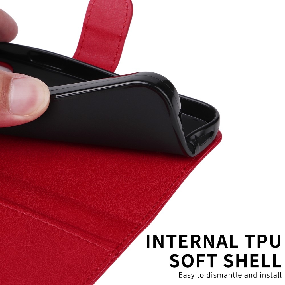 Wallet knížkové pouzdro na Xiaomi Redmi A5 (173.45x79.35x8.45mm) - červené