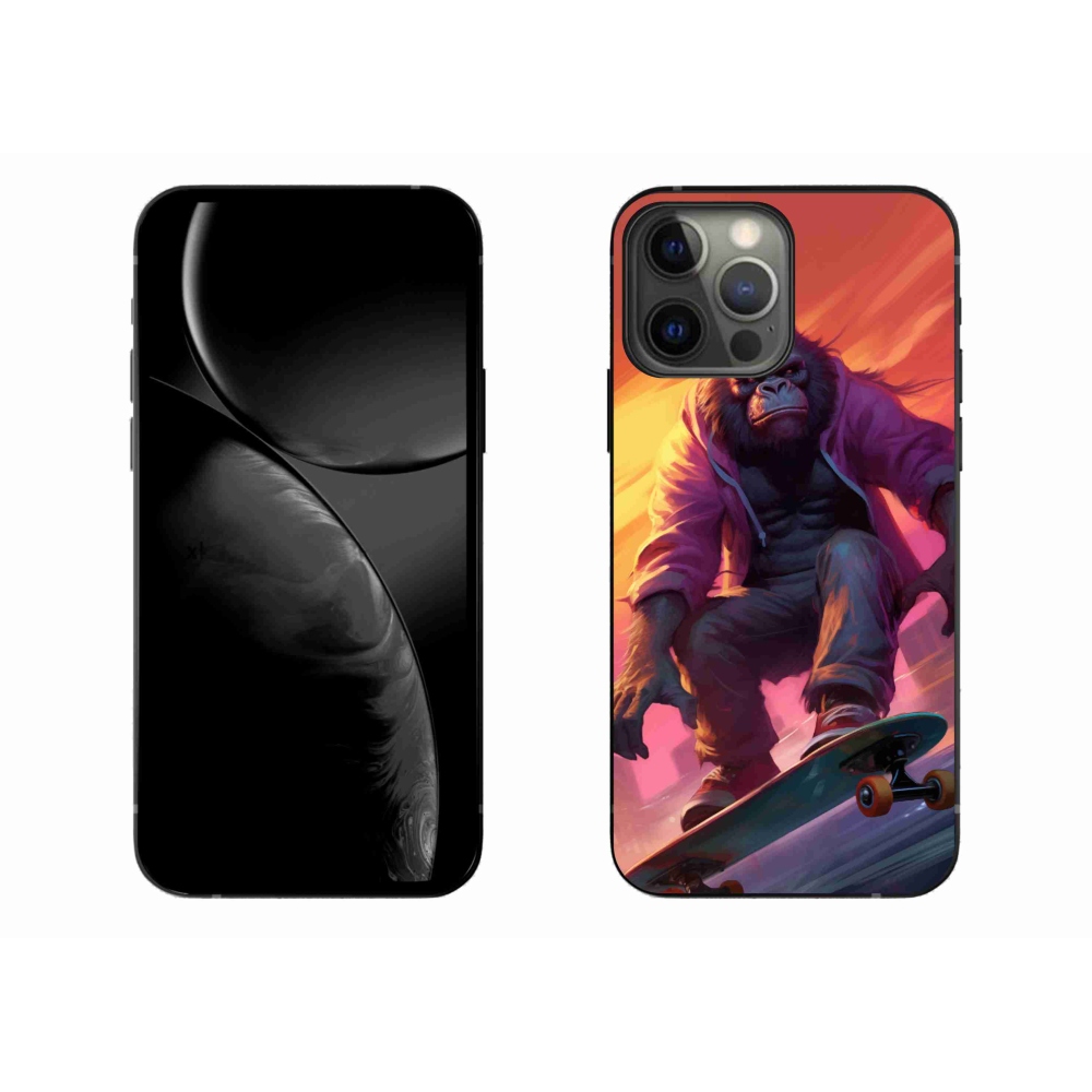 Gelový kryt mmCase na iPhone 13 Pro Max - gorila na skateboardu