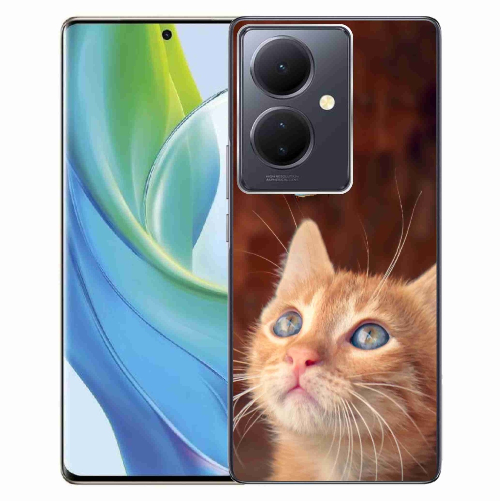 Gelový kryt mmCase na Vivo V29 Lite 5G - motýl a kotě