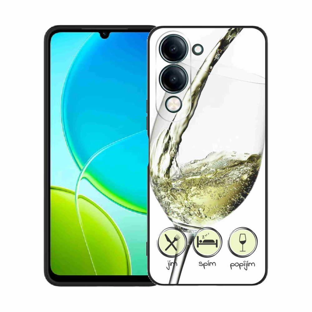 Gelový kryt mmCase na Vivo Y29s 5G - sklenička vína bílé