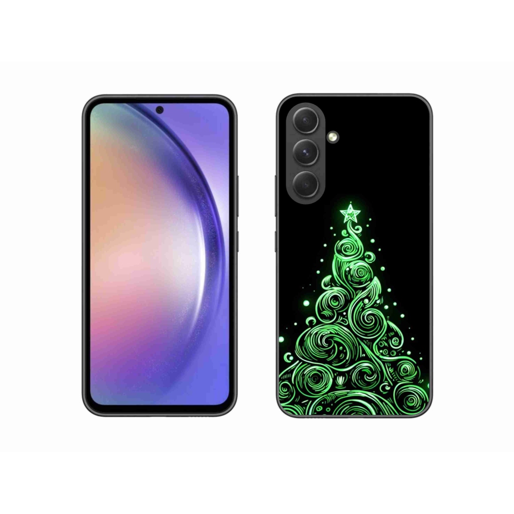 Gelový kryt mmCase na Samsung Galaxy A54 5G - neonový vánoční stromek 3