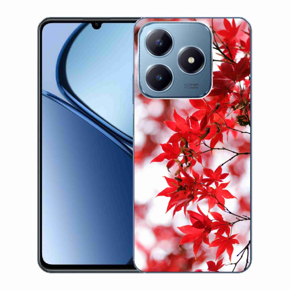 Gelový kryt mmCase na Realme C63 - červené listy