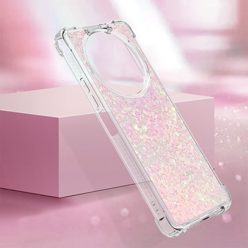 Glitter gelový přesýpací obal na Xiaomi Redmi A3 - růžový/hvězdičky