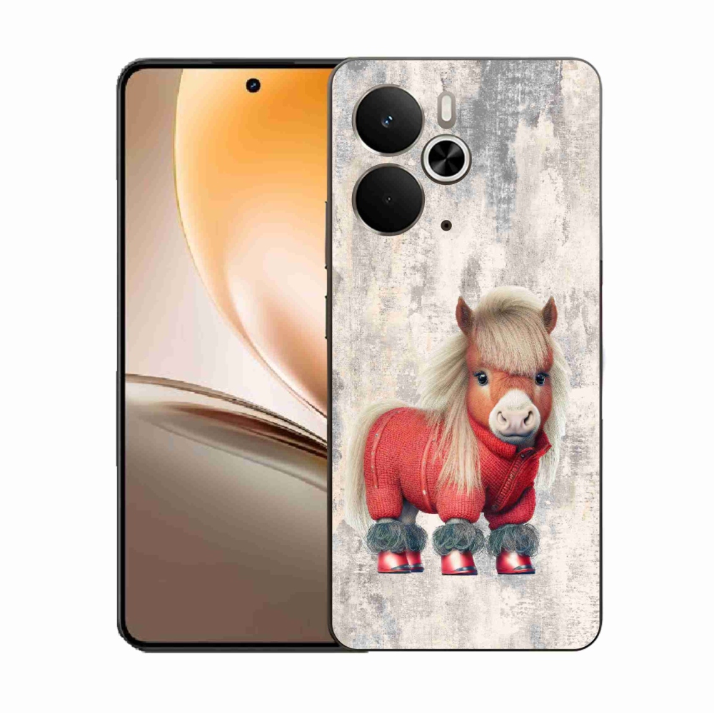 Gelový kryt mmCase na Realme 14 5G - poník ve svetru
